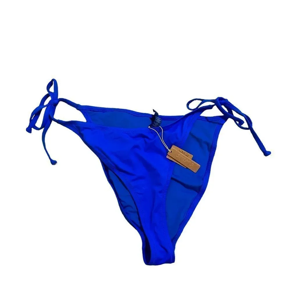 NWT SKIMS Rare Swim Bikini Dip Tie Bottom In Cobalt Blue High Waist Swimwear